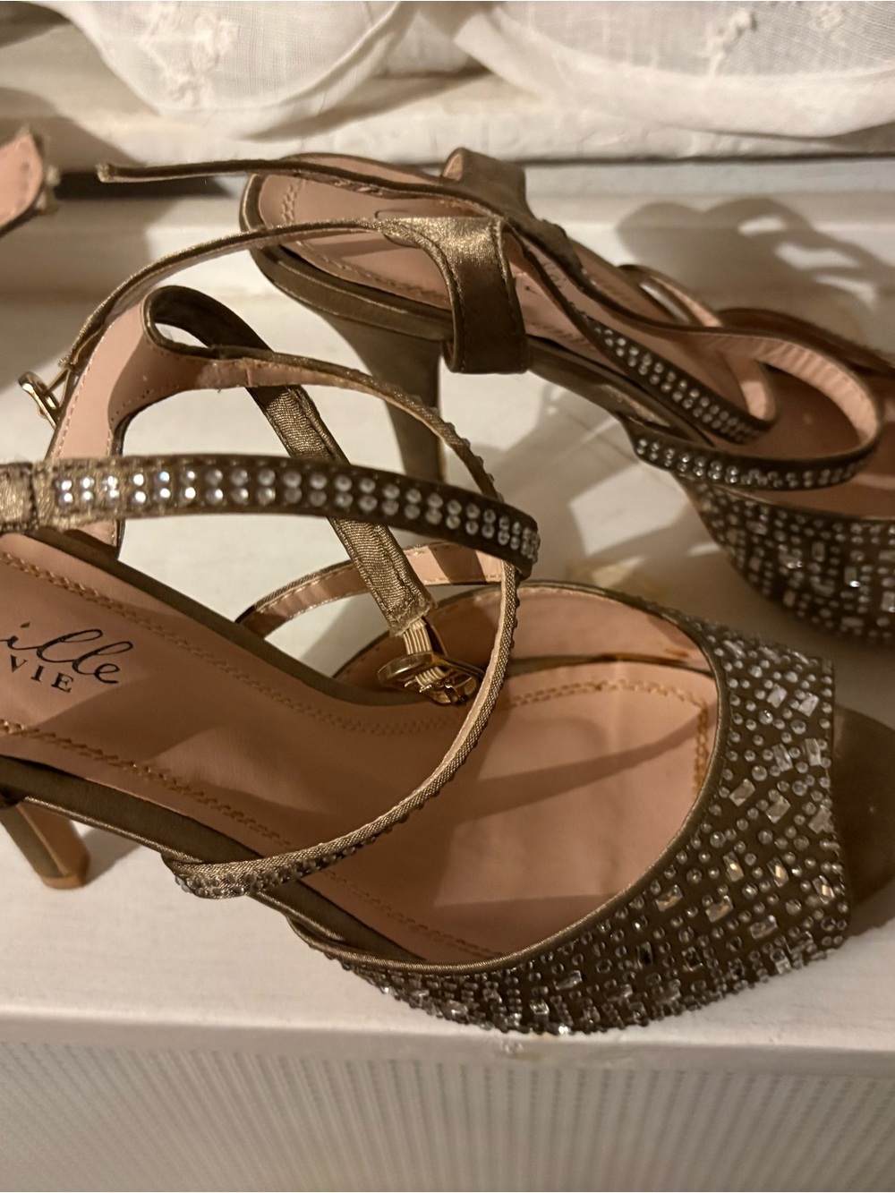 Camille La Vie Rhinestone Strappy Heels